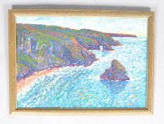 Paul Stephens, North Cliffs near Portreath, oil on board, signed lower right, .