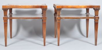 A matched pair of Regency revival mahogany centre tables
