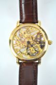 A Maurice Lacroix Masterpiece Squelette gentleman's wrist watch, with brown leather strap,