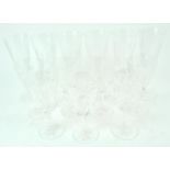 A part suite of Waterford cut glass, comprising seven wine glasses,