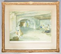 William Russell Flint, Festal Preparations, Manosque, coloured prints, signed lower right,