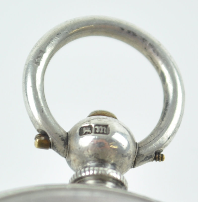 A hallmarked sterling silver open facet pocket watch. - Image 4 of 4