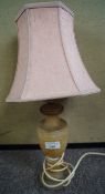 An alabaster baluster able lamp,