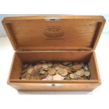 A box of assorted coins