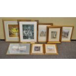 Three Helen Allingham prints and other prints