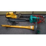 A hedge trimmer and a strimmer