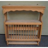 A pine plate rack