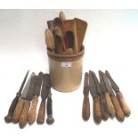 A group of 19th century kitchen knives and other items
