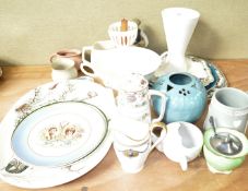 A Jasperware cricketing mug and other items