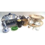 A quantity of 19th century and later ceramics,