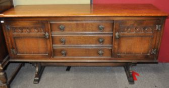 An oak sideboard