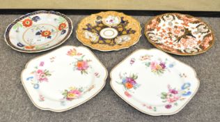 A pair of 19th century Spode pattern porcelain plates,