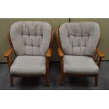 A pair of Ercol style armchairs