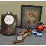 A wall clock and other items