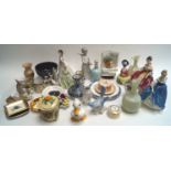 Three Royal Doulton figures and other china