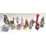 A group of china figures and other items