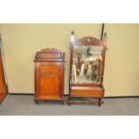 A mahogany wall cupboard and another