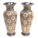 A pair of Doulton Slates patent vases