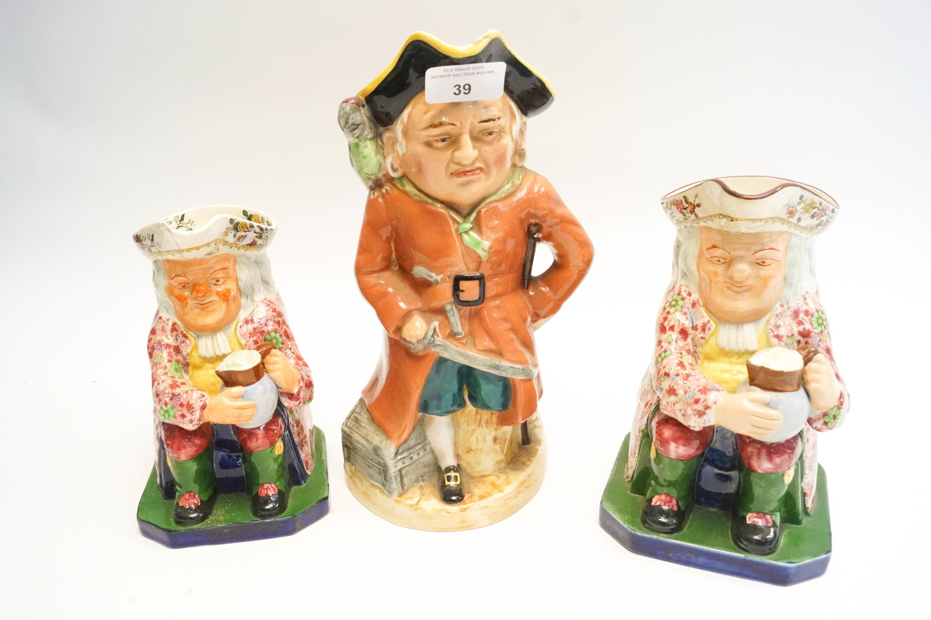 Two Copeland pottery Toby jugs and a Long John Silver example, - Image 2 of 4