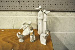 Four Lladro figures and as Royal Doulton 'Going Home' figure