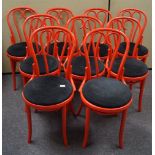 A set of nine bentwood chairs,