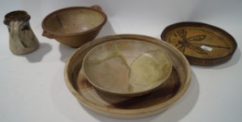 A Studio pottery two handled bowl, the foot impressed MPM,