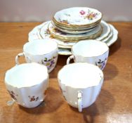 A Royal Crown Derby part tea set, to include three cups, four saucers and various plates,