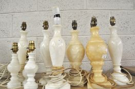 A selection of baluster lamps