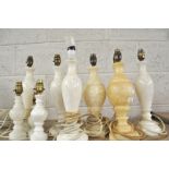 A selection of baluster lamps