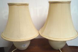 Two pottery lamps