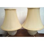 Two pottery lamps