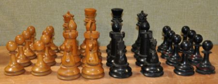 A full Staunton chess set having all weights present with an assorted collection of other chess