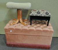 Two stools and an ottoman