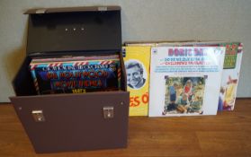 A group of assorted records