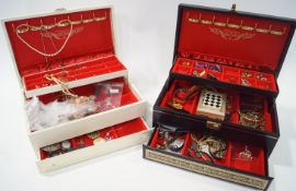 A group of costume jewellery and pillboxes etc