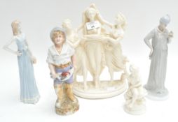 Three porcelain figures,