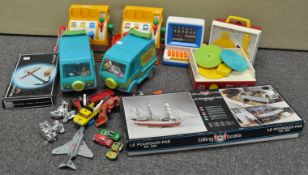 A group of assorted toys