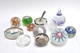 A collection of paperweights