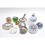 A collection of paperweights