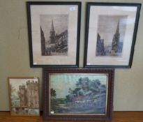 Two prints of Bristol and other pictures