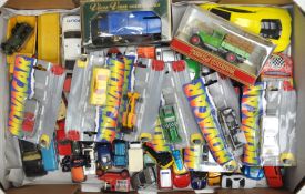 A quantity of toy cars,