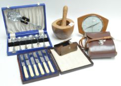 A Metamec clock and other items
