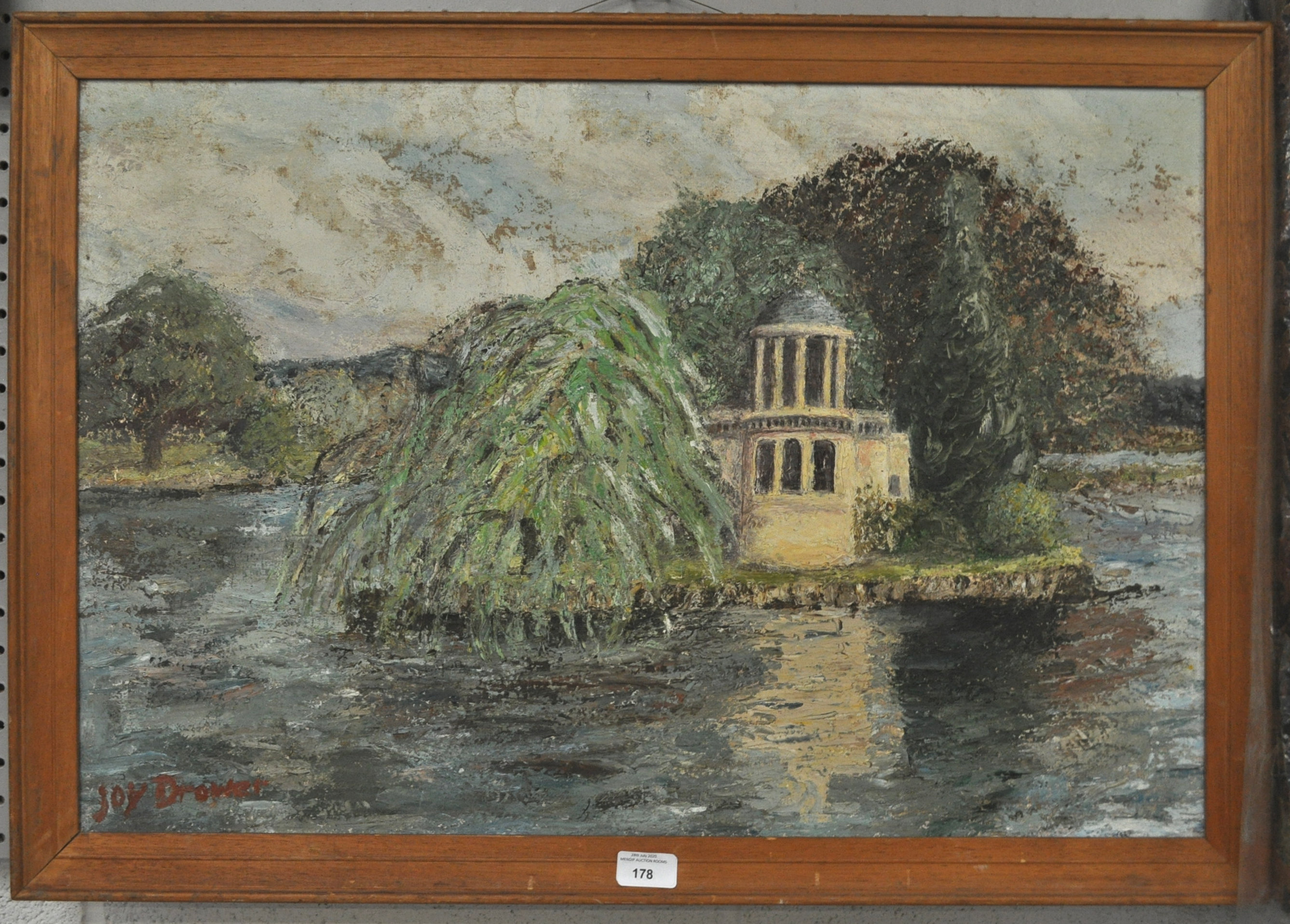 Joy Dower, Temple Island on the Thames, oil on canvas, signed lower left, - Image 3 of 3