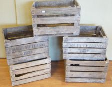 Five wood apple crates