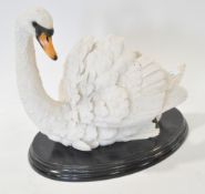 A resin figure of a swan