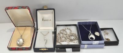 A collection of silver necklaces