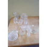 A selection of glassware,