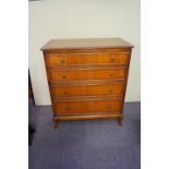 A mahogany chest of four long drawers