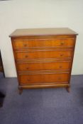 A mahogany chest of four long drawers