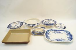 A selection of blue and white china,